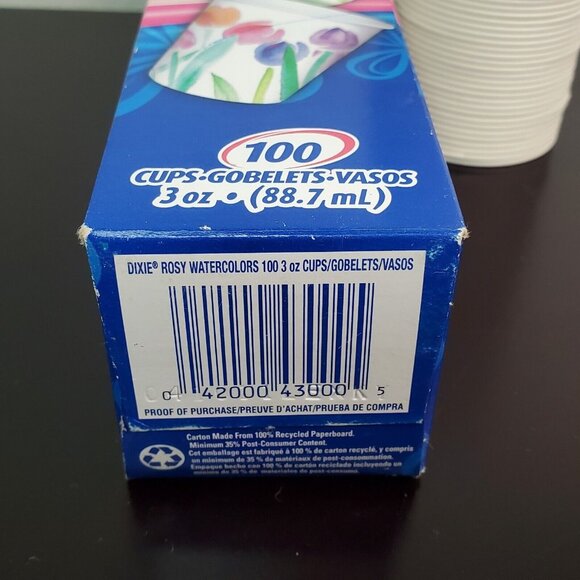 Dixie 3oz Bath Cups Rosy Watercolors 2011 Movie Prop Open Box Used (68 of 100) - Picture 3 of 7